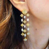 32ctw Cushion Cut Yellow Sapphrie Chandelier Statement Earrings