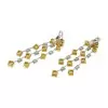 32ctw Cushion Cut Yellow Sapphrie Chandelier Statement Earrings