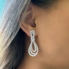 6ctw White Sapphire Paved Intertwined Rope Drop Earrings