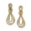 6ctw White Sapphire Paved Intertwined Rope Drop Earrings