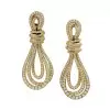6ctw White Sapphire Paved Intertwined Rope Drop Earrings