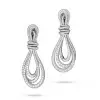 6ctw White Sapphire Paved Intertwined Rope Drop Earrings