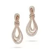6ctw White Sapphire Paved Intertwined Rope Drop Earrings