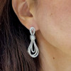6ctw White Sapphire Paved Intertwined Rope Drop Earrings