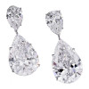 30ctw Pear Cut White Sapphire Classic Drop Earrings