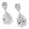 30ctw Pear Cut White Sapphire Classic Drop Earrings