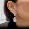 30ctw Pear Cut White Sapphire Classic Drop Earrings