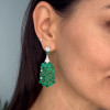 18ctw Round Cut Emerald Chandelier Statement Earrings