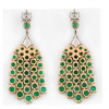18ctw Round Cut Emerald Chandelier Statement Earrings
