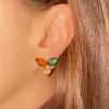 4.5ctw Pear Cut Multicolor Sapphire Stud Earrings