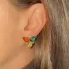 4.5ctw Pear Cut Multicolor Sapphire Stud Earrings