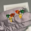 4.5ctw Pear Cut Multicolor Sapphire Stud Earrings