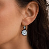 12ctw Round Cut Two Tone Vintage Drop Earrings