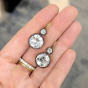 12ctw Round Cut Two Tone Vintage Drop Earrings