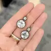 12ctw Round Cut Two Tone Vintage Drop Earrings