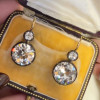12ctw Round Cut Two Tone Vintage Drop Earrings