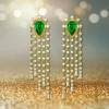 17ctw Pear Cut Emerald Chandelier Earrings