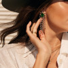 17ctw Pear Cut Emerald Chandelier Earrings