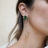 17ctw Pear Cut Emerald Chandelier Earrings