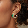 9ctw White Sapphire and Emerald Double Face Huggie Earrings