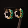 9ctw White Sapphire and Emerald Double Face Huggie Earrings