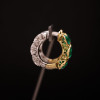 9ctw White Sapphire and Emerald Double Face Huggie Earrings