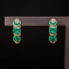 9ctw White Sapphire and Emerald Double Face Huggie Earrings