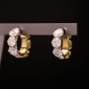 9ctw White Sapphire and Emerald Double Face Huggie Earrings