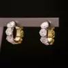 9ctw White Sapphire and Emerald Double Face Huggie Earrings