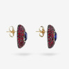 10ctw Tanzanite Blue Sapphire and Ruby Paved Stud Earrings