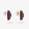 10ctw Tanzanite Blue Sapphire and Ruby Paved Stud Earrings