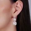 12ctw Cushion Cut Two Tone Vintage Drop Earrings