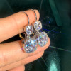 12ctw Cushion Cut Two Tone Vintage Drop Earrings
