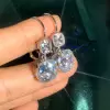 12ctw Cushion Cut Two Tone Vintage Drop Earrings
