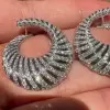 16ctw Swirl Design Art-deco Statement Earrings