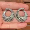 16ctw Swirl Design Art-deco Statement Earrings