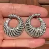 16ctw Swirl Design Art-deco Statement Earrings