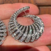16ctw Swirl Design Art-deco Statement Earrings