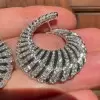 16ctw Swirl Design Art-deco Statement Earrings