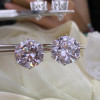 30ctw Huge Round Cut Classic Six-prong Stud Earrings