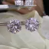 30ctw Huge Round Cut Classic Six-prong Stud Earrings