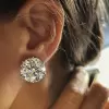 30ctw Huge Round Cut Classic Six-prong Stud Earrings