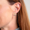 White Sapphire Cluster Snowball Matte Huggie Hoop Earrings
