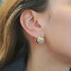 White Sapphire Cluster Snowball Matte Huggie Hoop Earrings