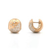 White Sapphire Cluster Snowball Matte Huggie Hoop Earrings