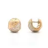 White Sapphire Cluster Snowball Matte Huggie Hoop Earrings