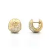 White Sapphire Cluster Snowball Matte Huggie Hoop Earrings