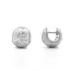 White Sapphire Cluster Snowball Matte Huggie Hoop Earrings