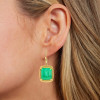 16ctw Emerald Cushion-Shaped Dangle Drop Earrings