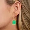 16ctw Emerald Cushion-Shaped Dangle Drop Earrings